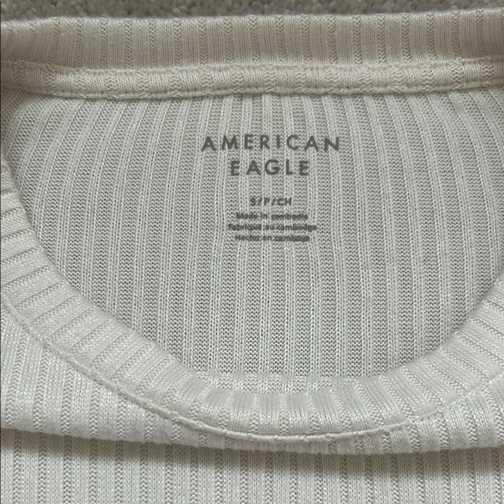 Cream Long Sleeve Ribbed Top - Picture 2 of 2